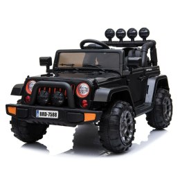 Mega Jeep Fulltime Czarny, Napęd 4x4, 1x12v, Wolny Start, Miękkie Koła, Exclusive/7588
