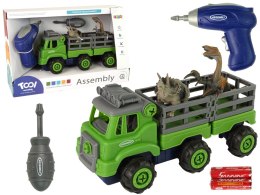 Transporter Dinozaurów z Wkrętarką i Śrubokrętem - Zabawka do Rozkręcania