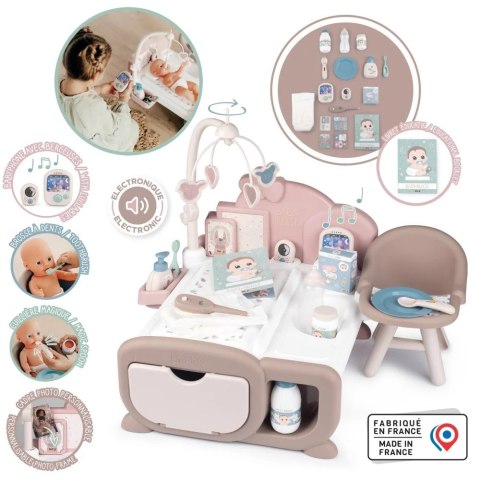 SMOBY Baby Nurse Elektroniczny Duży Kącik Opiekunki dla Lalki 19 akcesoriów