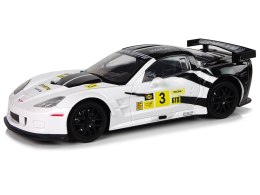 Samochód Zdalnie Sterowany Corvette C6.R Wyścigowy R/C 1:18 Biały, 2.4 G Światła
