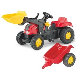 Traktor na pedały z łyżką i przyczepą czerwony 2-5 Lat, Rolly Toys rollyKid