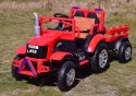 Traktor Na Akumulator Large Z Przyczepą Czerwony SH6688
