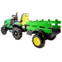 Traktor Na Akumulator Z Przyczepą Zielony TT990d
