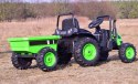 Traktor Na Akumulator Z Przyczepą Zielony HL388