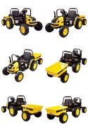 Traktor Na Akumulator Z Przyczepą Żółty HL388