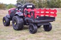 Wielki Traktor Na Akumulator Z Przyczepą, Miękkie Koła, Miękkie Siedzenie Czerwony /bdm0925