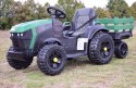 Wielki Traktor Na Akumulator Z Przyczepą, Miękkie Koła, Miękkie Siedzenie Zielony /bdm0925
