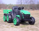 Wielki Traktor Na Akumulator Z Przyczepą "Power 06" Zielony, Miękkie Siedzenie/wh-777