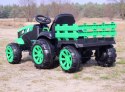 Wielki Traktor Na Akumulator Z Przyczepą "Power 06" Zielony, Miękkie Siedzenie/wh-777